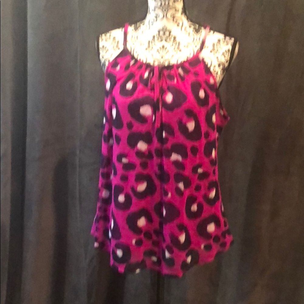 Purple and navy cheetah print tank